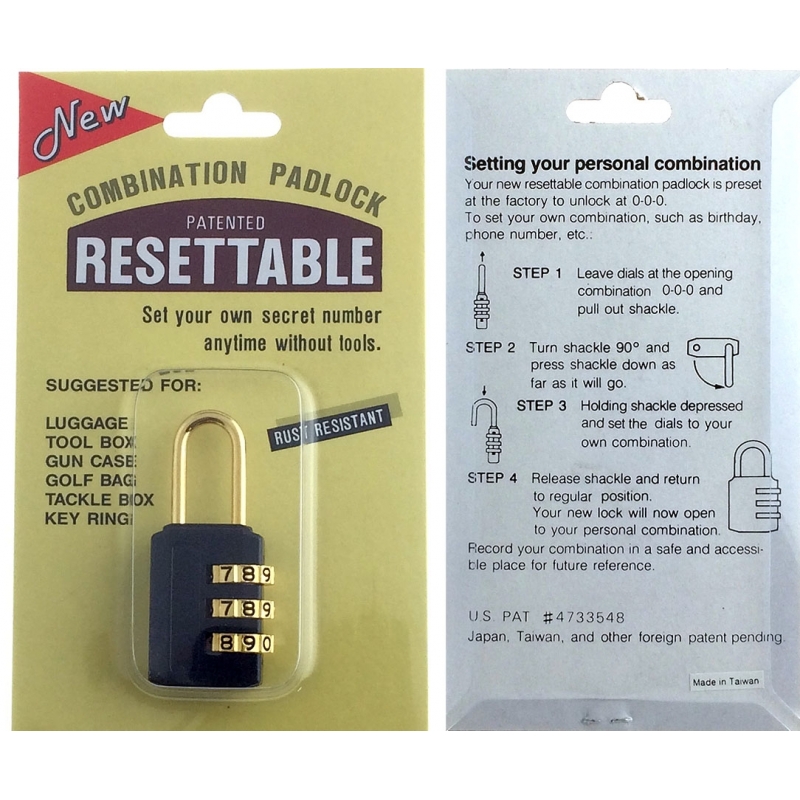 Resettable Combination Lock (20 mm, 25 mm, 30 mm, 40 mm) – Singapore  Online Home DIY Hardware Tools Shop